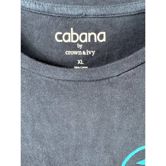 Cabana By Crown & Ivy XL Tie-Dye Cotton T-Shirt With Smiley Face Design - Picture 3 of 13